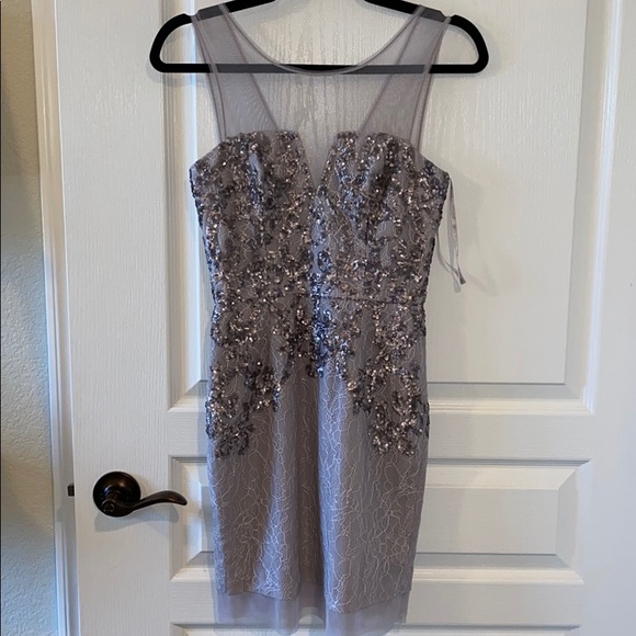 Sequin Grey Dress - Picture 2 of 4